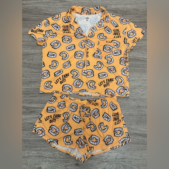 Walmart Other - Women's Orange Pajama Set with Fun Print